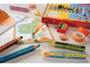 STABILO Wachsmalstifte Woody 3 in 1 duo Orange / Blau