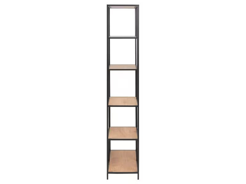 AC Design Regal Seaford 77 x 35 x 185cm, Braun/Schwarz
