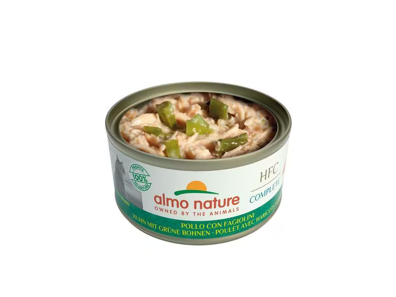 Almo Nature Nassfutter HFC Complete Huhn mit Grünen Bohnen, 24 x 70 g