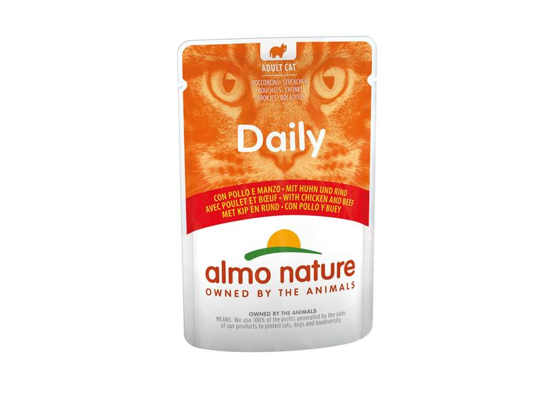Almo Nature Nassfutter Daily mit Huhn und Rind, 30 x 70 g