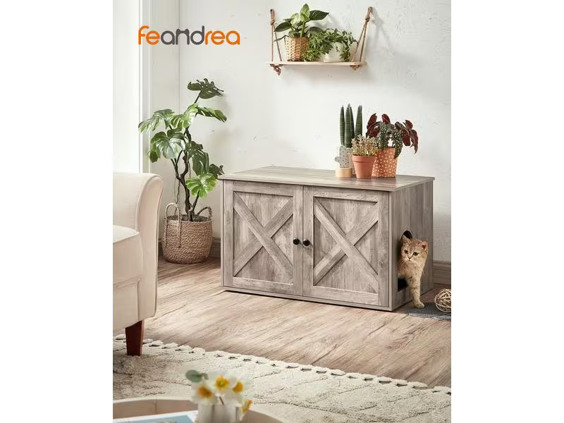 Feandrea Katzenhaus für Katzentoilette, Grau
