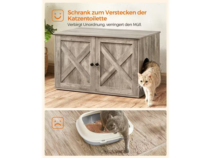 Feandrea Katzenhaus für Katzentoilette, Grau