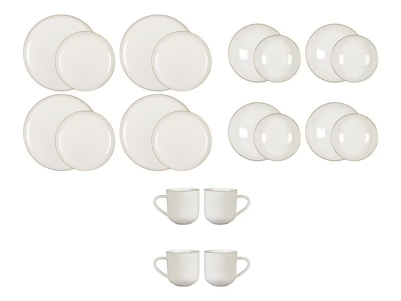 FURBER Speise-Service 20-teilig, Weiss/Gold