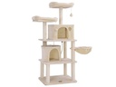 Feandrea Kratzbaum mit 2 Höhlen, 156 cm, Beige