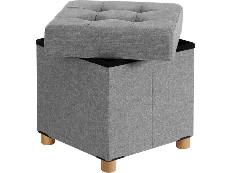 Songmics Hocker mit Stauraum, Hellgrau