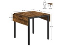 VASAGLE Tisch für 4 Personen 120 x 76.2 cm, Braun/Schwarz