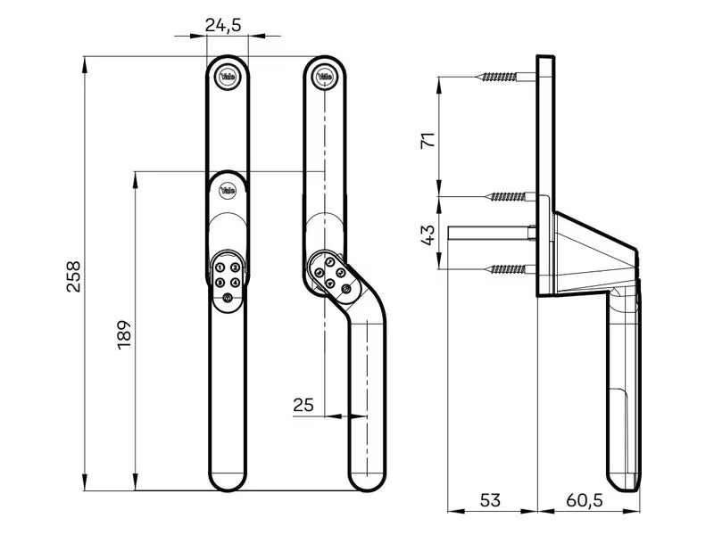 ASSA ABLOY Schloss Code Handle Fenster, Satinchrom