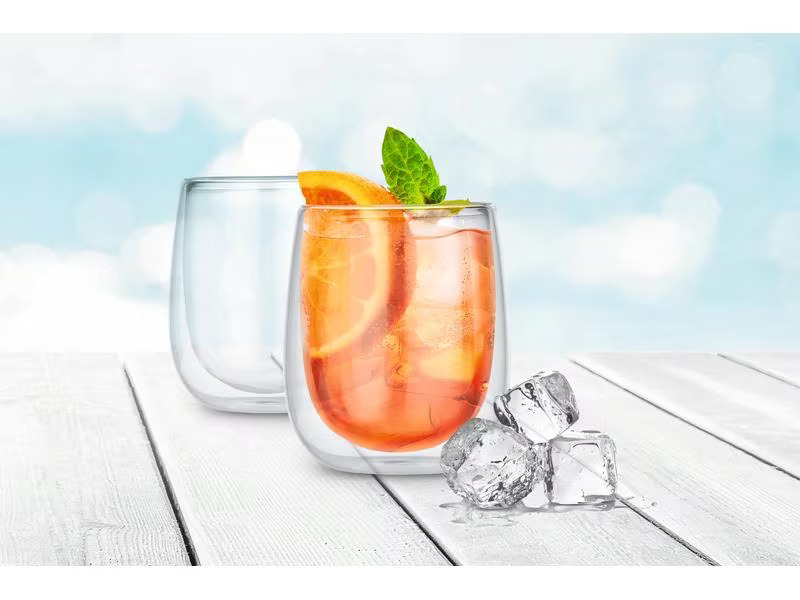 GOURMETmaxx Cappuccino Becher 250 ml, 2 Stück, Transparent