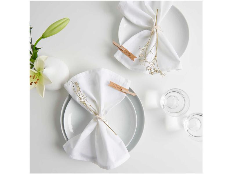 Rico Design Stoffserviette 30 cm x 30 cm, 2 Stück, Weiss