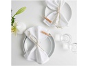 Rico Design Stoffserviette 30 cm x 30 cm, 2 Stück, Weiss