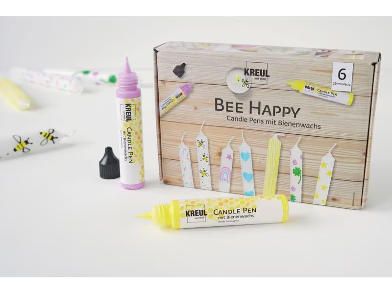 Kreul Kerzenmalfarbe Bee Happy 6 Stück, je 29 ml