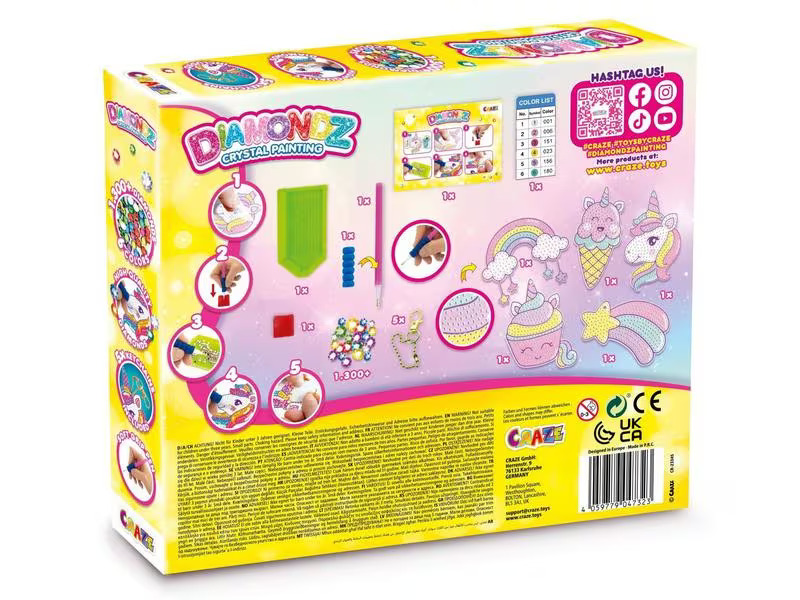 Craze Bastelset Diamondz – Painting Keychain Set Unicorn