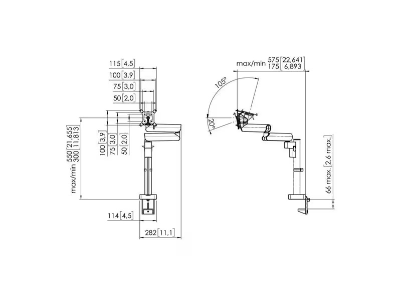 Vogel's Tischhalterung Momo 2137 Motion bis 20 kg – Schwarz
