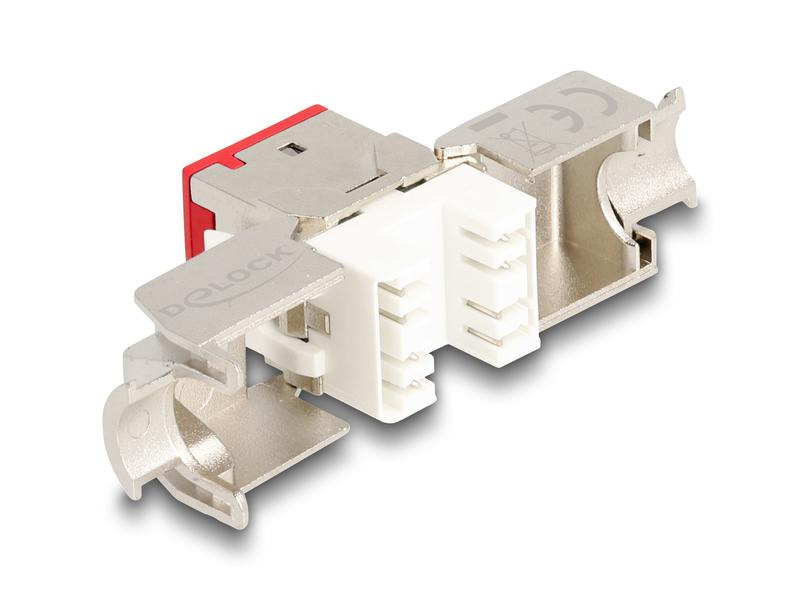 Delock Keystone-Modul RJ45 zu LSA Cat.6A Rot, 10 Stück