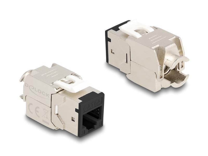 Delock Keystone-Modul RJ45 zu LSA Cat.6A Schwarz, 10 Stück