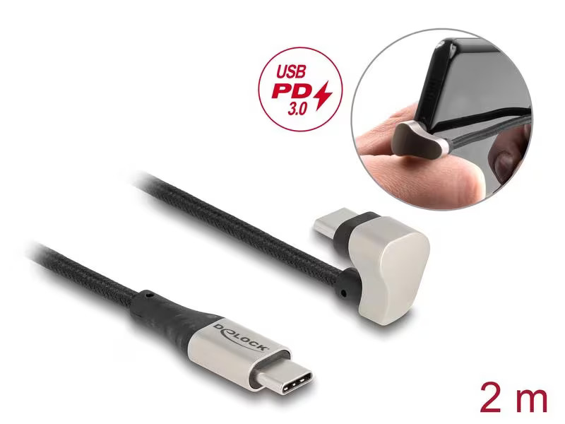 Delock USB 2.0-Kabel PD 3.0 60 W USB C - USB C 2 m
