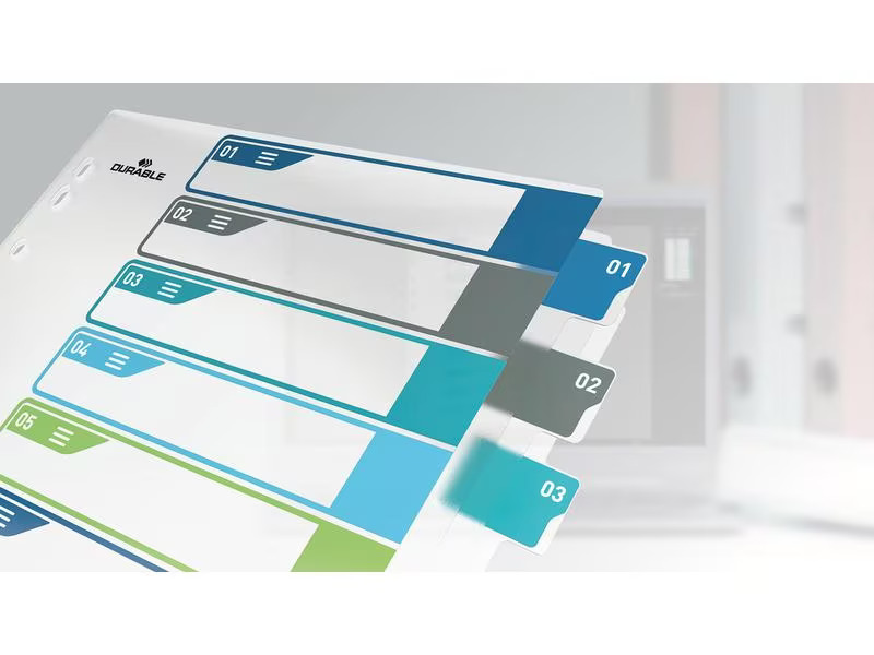 DURABLE Register A4+, 1-10, 5-farbig