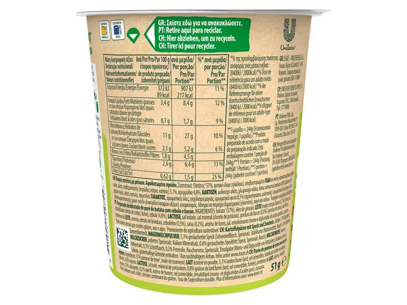 Knorr Fertiggericht Potato Snack Bacon &amp; Onion 1 Portion