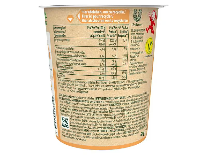 Knorr Fertiggericht Pasta Snack Mac &amp; Cheese 1 Portion
