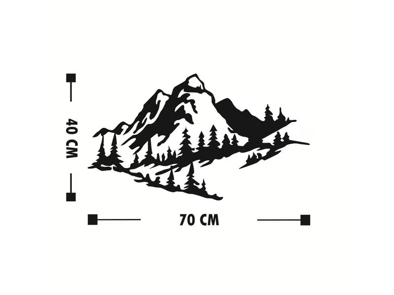 Wallxpert Wanddekoration Mountain 40 x 70 cm