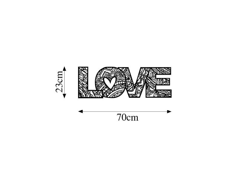 Wallxpert Wanddekoration Love 70 x 23 cm