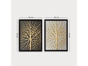 Wallxpert Bild Golden Tree 2 Stück, 34 x 44 cm