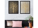 Wallxpert Bild Golden Tree 2 Stück, 34 x 44 cm