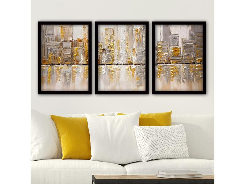 Wallxpert Bild Golden Art 3 Stück, 35 x 45 cm