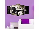 Wallxpert Bild Gitarre 5 Teile, 110 x 60 cm