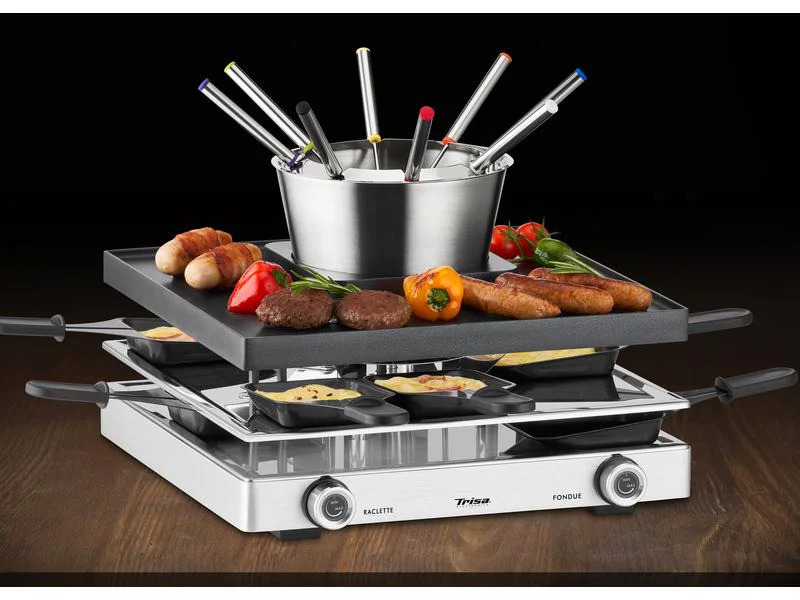 Trisa Raclette-Kombination Fondue Fusion 8 Personen