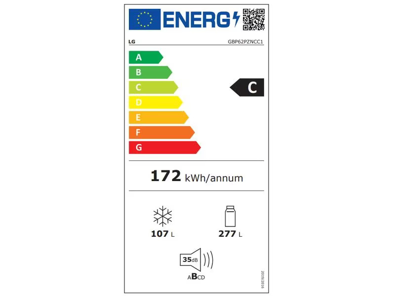LG Kühl-Gefrierkombination GBP62PZNCC1 Rechts, Wechselbar