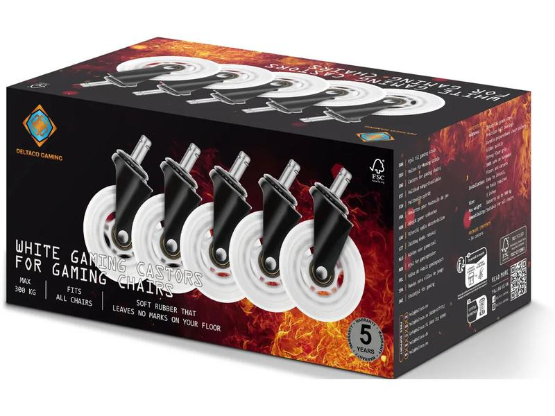 DELTACO Ersatzrollen Casters Weiss