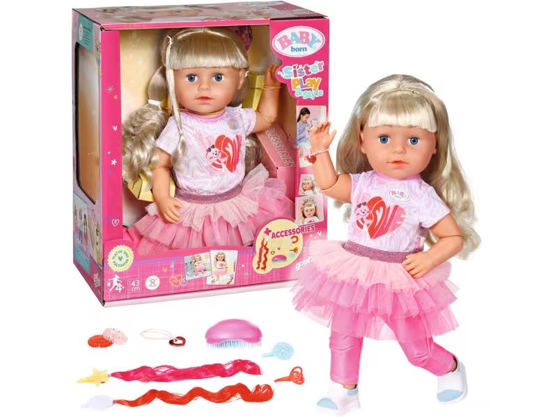 Baby Born Puppe Sister Play &amp; Style 43 cm blond