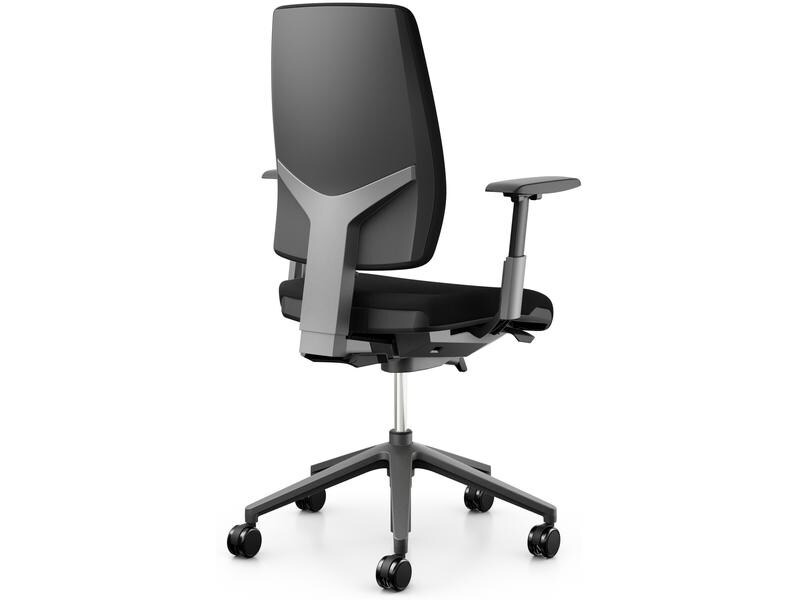 Giroflex Bürostuhl 68 mit Polsterrücken und Armlehnen, Schwarz
