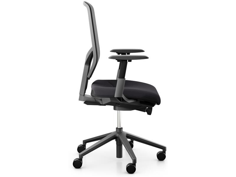 Giroflex Bürostuhl 68 mit Netzrücken und Armlehnen, Charcoal