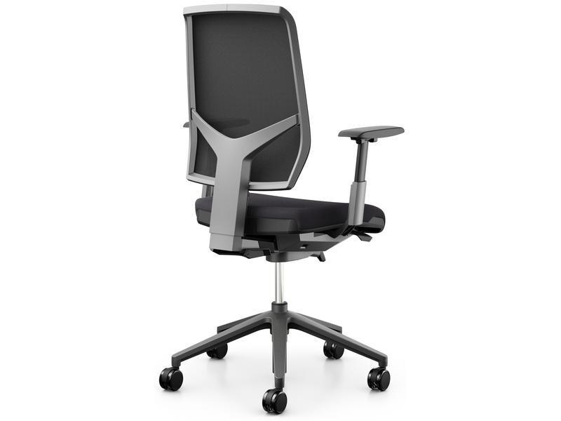 Giroflex Bürostuhl 68 mit Netzrücken und Armlehnen, Charcoal