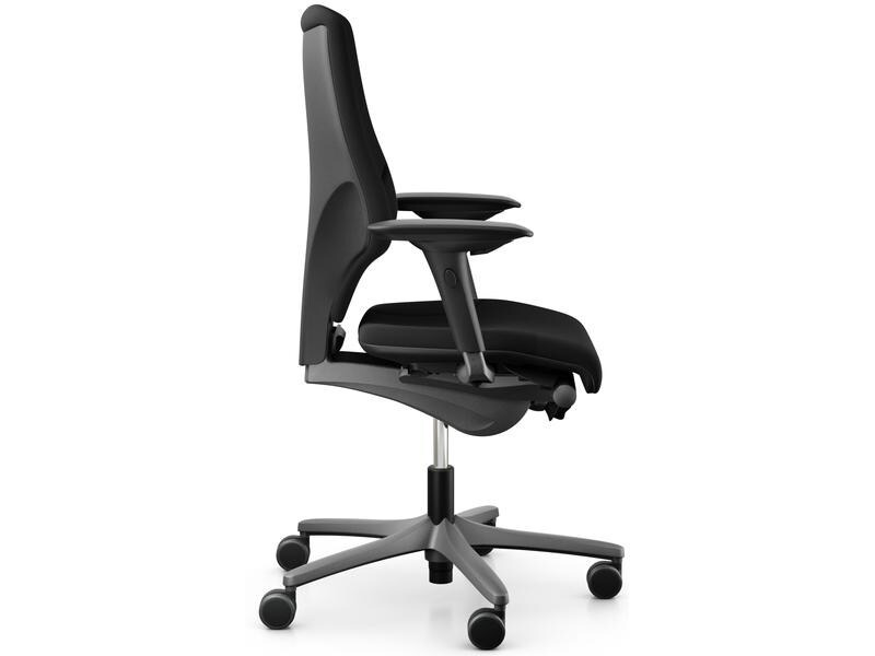 Giroflex Bürostuhl 64 mit Polsterrücken und Armlehnen, Schwarz
