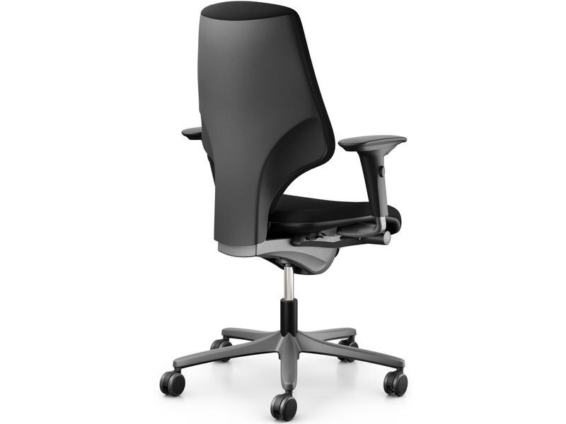 Giroflex Bürostuhl 64 mit Polsterrücken und Armlehnen, Schwarz