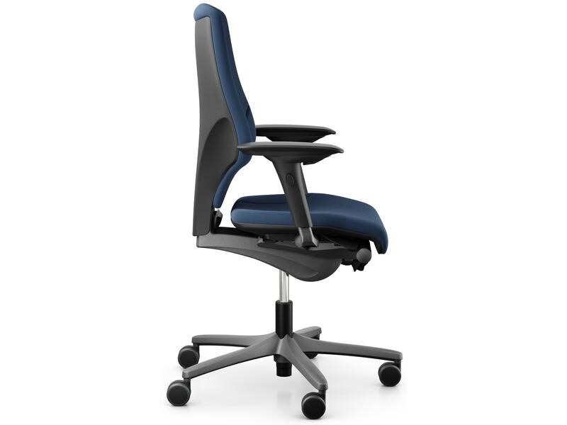 Giroflex Bürostuhl 64 mit Polsterrücken und Armlehnen, Dunkelblau