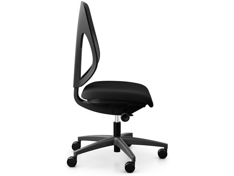 Giroflex Bürostuhl 353 mit Netzrücken, ohne Armlehnen, Schwarz