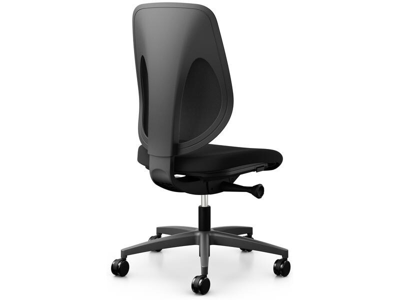 Giroflex Bürostuhl 353 mit Netzrücken, ohne Armlehnen, Schwarz