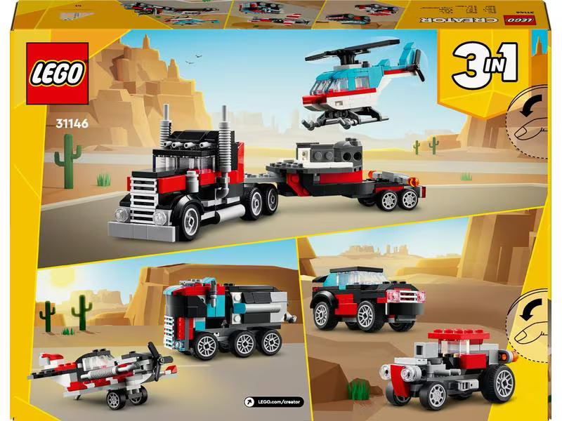LEGO® Creator Tieflader mit Hubschrauber 31146
