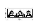 Wallxpert Wanddekoration Monkeys 70 x 25 cm