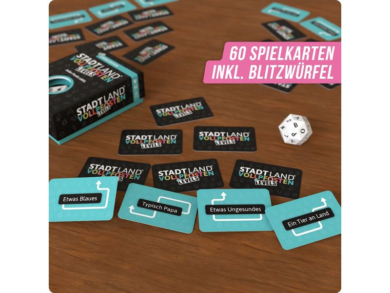 Denkriesen Kinderspiel STADT LAND VOLLPFOSTEN – Levels -DE-