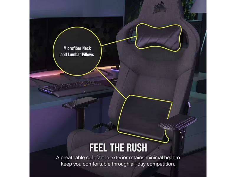 Corsair Gaming-Stuhl T3 Rush (2023) Schwarz