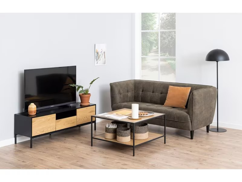 AC Design Konsolentisch Seaford 140 x 40 x 45 cm, Nature/Schwarz