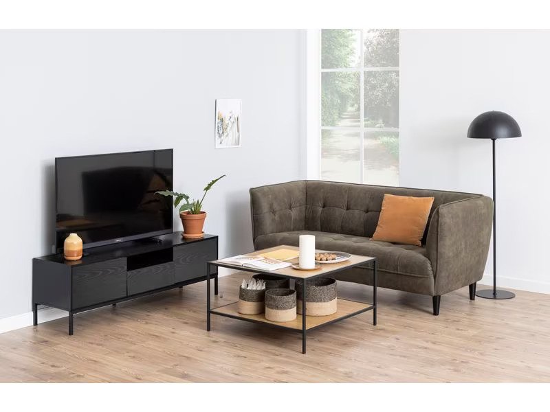 AC Design Konsolentisch Seaford 140 x 40 x 45 cm, Schwarz