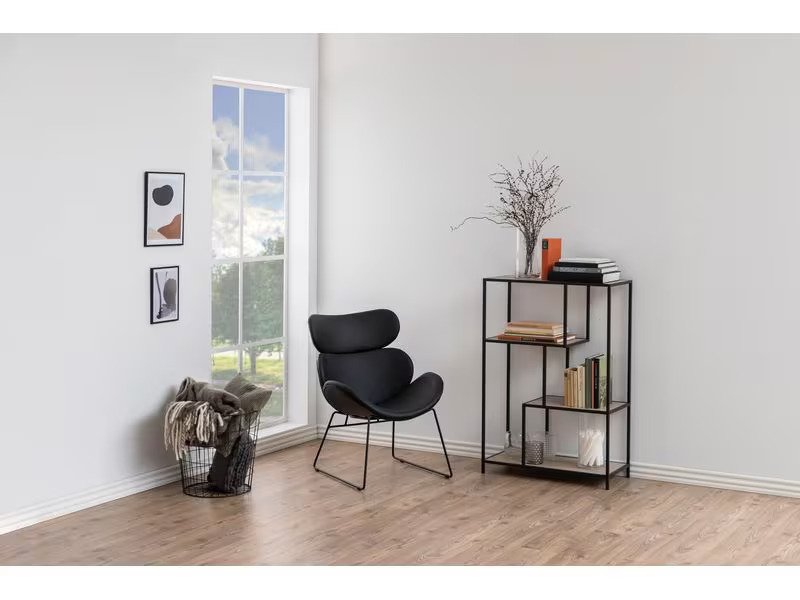 AC Design Regal Seaford 77 x 35 x 114 cm, Nature/Schwarz