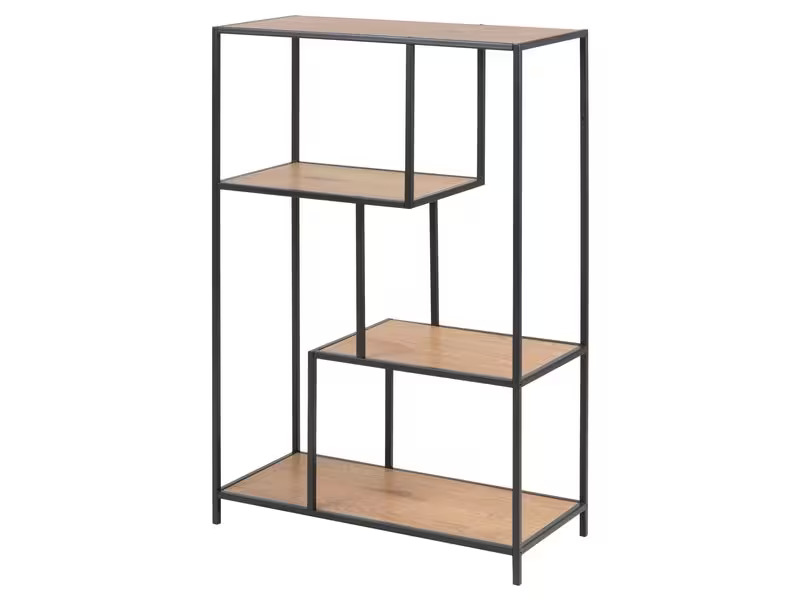 AC Design Regal Seaford 77 x 35 x 114 cm, Nature/Schwarz