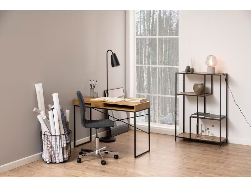 AC Design Regal Seaford 77 x 35 x 114 cm, Nature/Schwarz